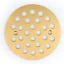 4-1/4 Inch Screw-in Round Floor Drain Cover Replacement Shower Drainer Grates (Brushed Golden)
