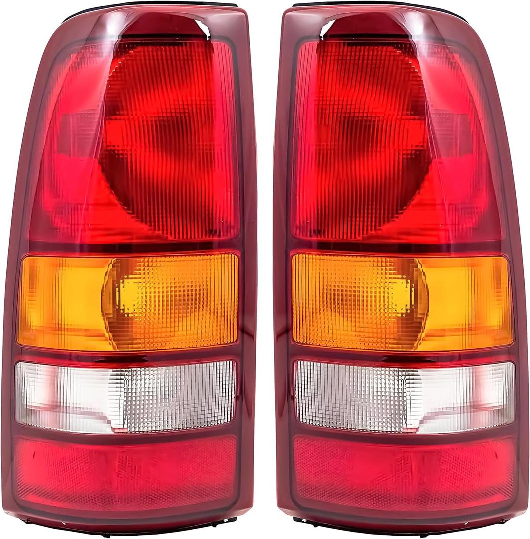 Tail Lights Assembly compatible with 1999-2002 Chevy Silverado 1500 2500 3500 1500 HD 2500HD,99-06 GMC Sierra Taillights Rear Brake Lamp without Bulb, OE Factory Style