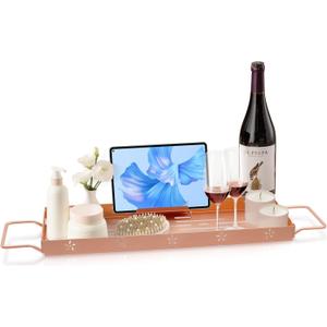 Premium Aluminum Bathtub Tray - Expandable - Never Rusty Bath Tub Caddy - Spa Gifts for Women - Luxury Bath Tub Tray
