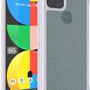 Pack of 2, TUDIA Clear Carbon Fiber Compatible with Google Pixel 5a Case 5G, [Lucion] Shock-Absorbent Transparent Slim TPU Carbon Hybrid Bumper Case for Pixel 5a 5G (Light Purple)