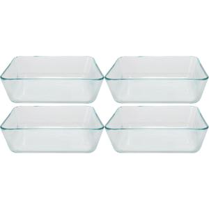 Pyrex 7211 6-Cup Rectangular Glass Storage Container (4-Pack) - Made in USA