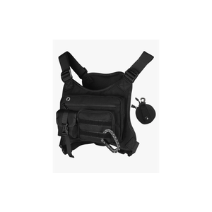 Outdoor Chest Pack for Men Women, 900D Oxford Durable Chest Bag With Detachable Mini Coin Pouch, for Hiking Camping Running Cycling Gym (Black)