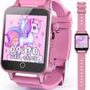 Kids Watches Girls Toys for Age 5-12, HD Camera Touchscreen Smart Watch for Kids, Learn Card, Alarm Clock, 30 Puzzle Games, Pedometer, Audiobook, Christmas Birthday Gifts for Girls Ages 5 6 7 8 9 (Pink)