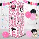 TONIFUL Pink Mouse 1st Birthday Party Supplies Pink Balloon Box with Letters, Mouse Theme One Year Old Birthday Party Favors for Girls Baby Shower B-Day Decoration