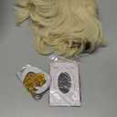 VGbeaty 70s 80s Adult Men Long Curly Black Root Blonde Mullet Mutsache Wig with Gold Necklace and 6 Earrings Halloween Costume Cosplay Wig