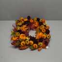 24" Fall Wreath for Front Door,Fall Decorations for Home,Autumn Velvet Pumpkin Wreath for Indoor Window Halloween Thanksgiving Decor