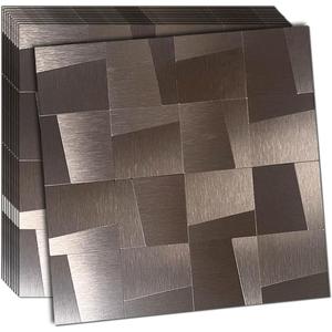 weimeisc 10-Sheet Peel and Stick Backsplash Tile, Self-Adhesive Aluminum 3D Wall Panels, Wall Sticker Metal Mosaic for Kitchen, Living Room, Bedroom (Copper)