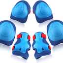 Wemfg Kids Protective Gear Set Knee Pads for Kids 3-14 Years Toddler Knee and Elbow Pads with Wrist Guards 3 in 1 for Skating Cycling Bike Rollerblading Scooter (BlueRed)