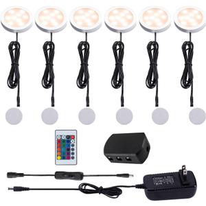 Jorunhe 1.5w White LED Mini Surface Mounted Light Jewelry Cabinet Lamp Spotlight Ac85-265v (6 Pack)