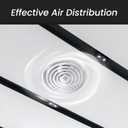 Repa Market 14 Inch (Neck) Round Aluminum Ceiling Diffuser/White Powder Coated HVAC Vent Cover/Multi-Directional Air Distribution/Supply & Exhaust Airflow for Industrial & Home Ventilation