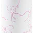 32 oz Insulated Water Bottle with Straw, Bow Water Bottle Stainless Steel with Flip Straw and Handle, Leak Proof, Metal, Reusable, Wide Mouth, for Travel, Gym and School (Breeze Pink Bow)
