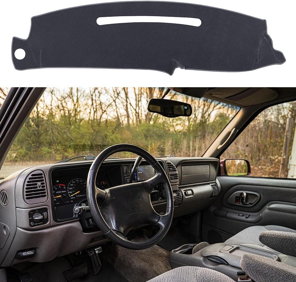 Dash Cover Custom Fit for 1997-2000 Chevy Chevrolet Silverado/GMC Sierra C1500 C2500 C3500 K1500 K2500 K3500, 1997-1999 GMC Yukon/Chevy Tahoe, Dashboard Cover Mat Pad(Gray)