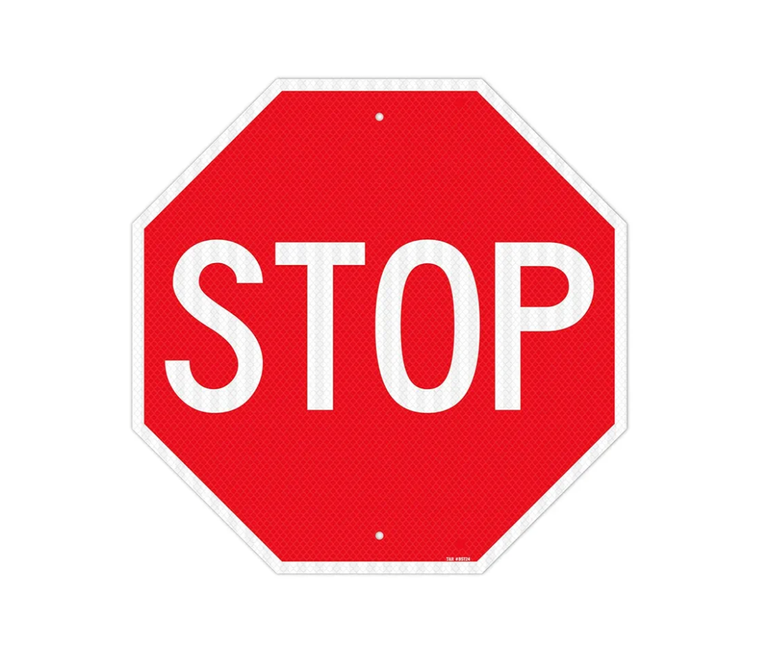 T&R Large Stop Sign Street Road Sign 24 x 24 Inches. Engineer Grade Reflective Sheeting, Rust Free Aluminum, Weather Resistant, Waterproof, Fade Resistant, 2 Pre-drilled Holes