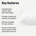 Amazon Basics Soft Supportive Long Body Pillow for All Position Sleepers, Machine Washable, 20 x 54 inches, 1-Pack