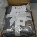 UGG Bliss Throw Blanket Plush Soft Fleece Fluffy Blankets for Bed or Couch Oversized Warm Reversible Machine Washable Medium Weight Home Decor Giftable Throw, 50-inch x 70-inch, Charcoal Grey