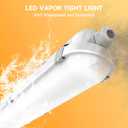 4FT LED Vapor Tight Lights, 60W 7800LM LED Vapor Proof Lights, 5000K, 0-10V Dimmable, IP65 Waterproof, AC 100-277V for Warehouse, Car Wash, Walk-in Freezer, Parking Garage, ETL Listed, 4 Pack