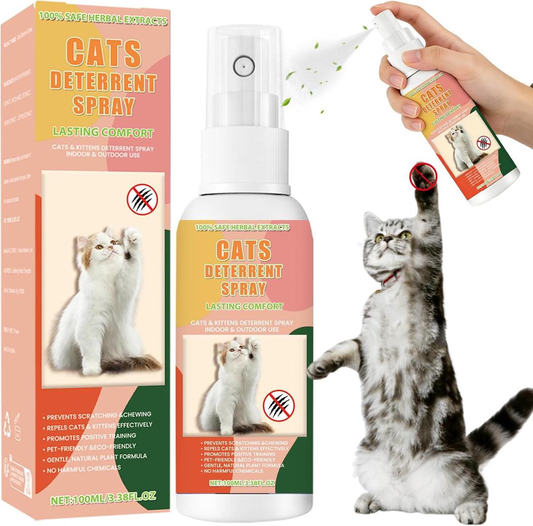 Tetra Cat Deterrent Spray, Natural No Scratch Spray for Cats Keep Off Cats and Kittens Scratching Furniture, Sofas, Rugs, Curtains, Plants, Safe & Effective, 100ml