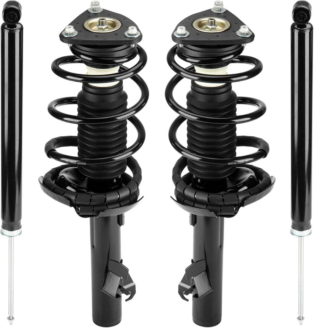 Front & Rear Strut Shock Assembly w/Coil Spring for Mazda 3 2004-2010 Exc. MazdaSpeed, for Mazda 3 2.0L 2.5L 2011-2013, Replace 172263 172264 343412, Left & Right, 4PCS