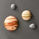 4Pcs Outer Space Planets Wall Decor Cute Wall Sculptures Astronauts Galaxy Nursery Decor, 3D Outer Space Theme Bedroom Wall Decorations for Kids Room Boys Room Christmas Gift