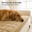 Smiry Couch Cover for Dogs Washable, Non Slip Fuzzy Pet Couch Covers for 3 Cushion Sofa Pet Friendly, Thick Soft Sofa Slipcovers Cushion Protector (Camel, 27.6" x 59")