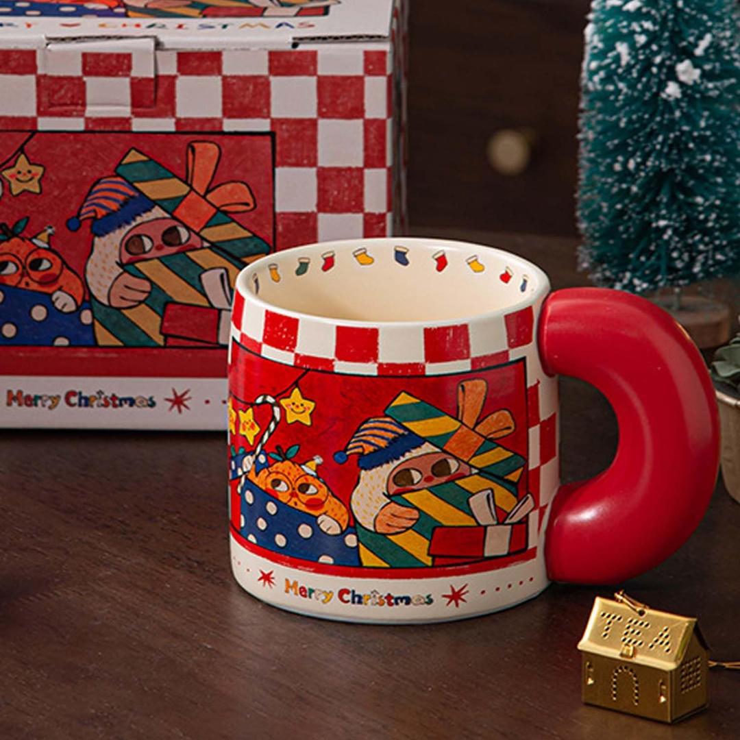 Christmas Coffee Mugs, 22 Oz Ceramic Christmas Mug with Handle,Novelty Festival Gifts Mugs for Women Men Girls Boys (Cup-A)