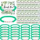 Quelay 24 Pcs Baby Shower Favors Green Clay Bracelets Bulk Eucalyptus Thank You Gift for Guests Party Favors with Cards Party Decorations Gift