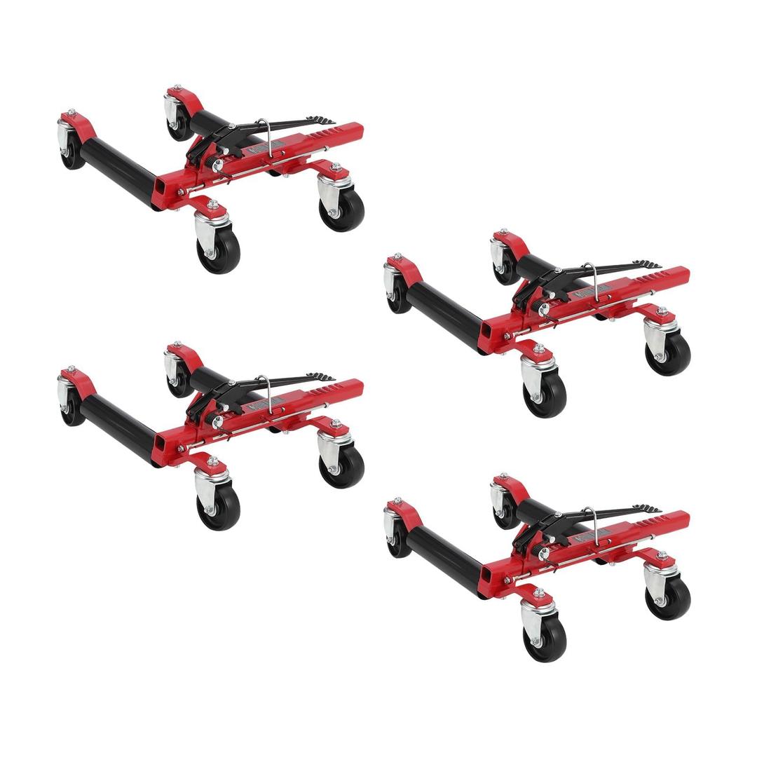 Wheel Dolly Jack Set of 2, 3000 LBS Mechanical Car Wheel Dolly with Steel Twin Rollers, Foot Pedal and 4-Inch Casters for Auto Repair Moving
