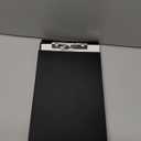 A5 Metal Clipboard with Storage - Memo Size Heavy Duty Recycled Aluminum Clipboard, Binder Form with Privacy Cover, 6x9 Inch Paper Holder for Police, Nurses, Students, and Office Use - Frosted Black