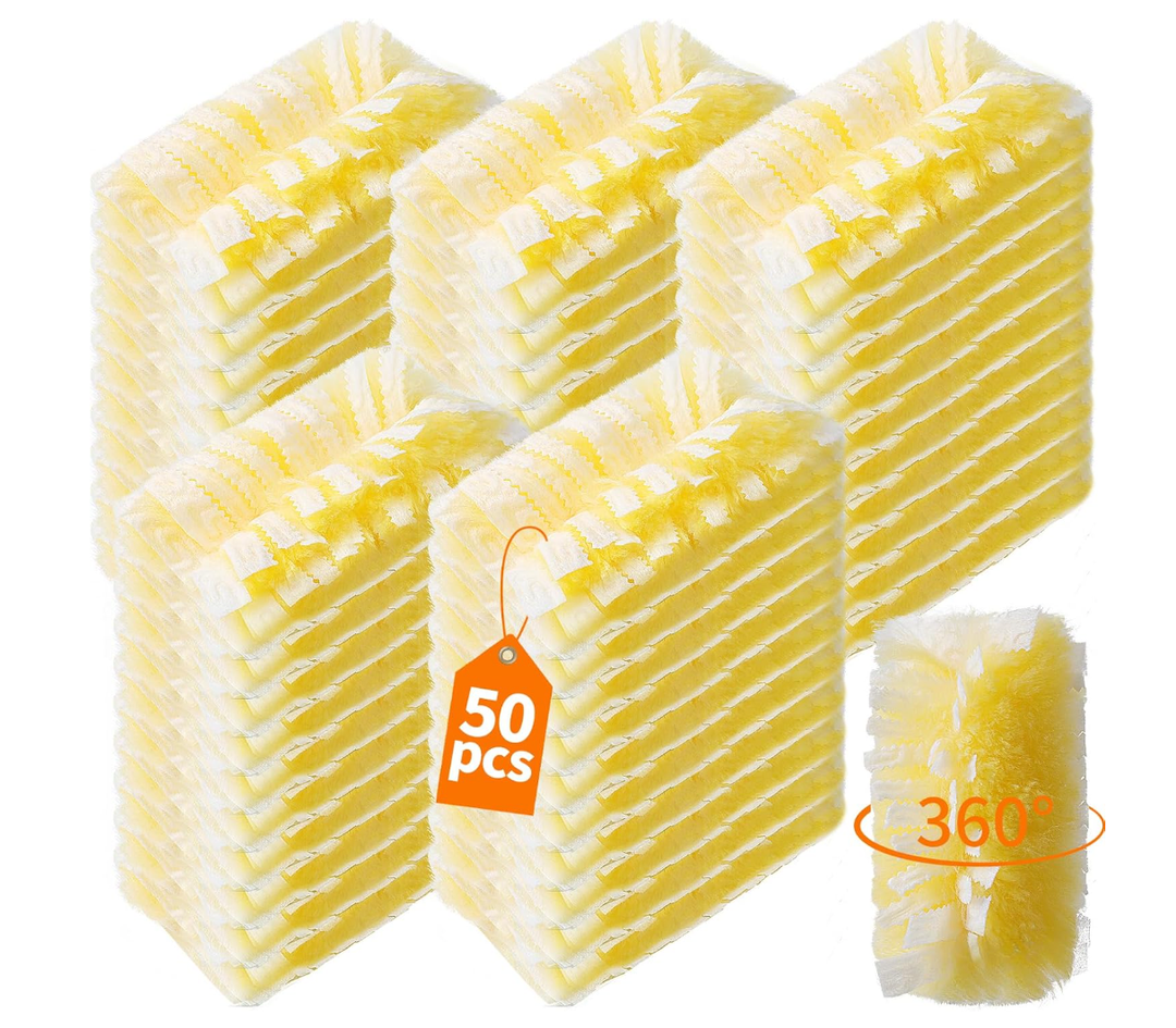 Senowi 50 Count 360° Heavy Duty Duster Refills Compatible with Swiffer, Larger SizeExtra Thick Electrostatic Disposable dusters Refill for Electronics, Furniture, Blinds, Ceiling Fans, Unscented