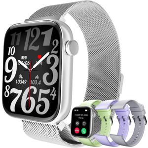 MIDDOW Smart Watches for Women Men, 1.85 Inches AMOLED Screen (Answer/ Make Calls), Heart Rate / SpO2 / Sleep Monitor, Fitness Tracker with AI Voice, Compatible with iOS & Android (4 Strap) MIDDOW Smart Watches for Women Men, 1.85 Inches AMOLED Screen (Answer/ Make Calls), Heart Rate / SpO2 / Sleep Monitor, Fitness Tracker with AI Voice, Compatible with iOS & Android (4 Strap)