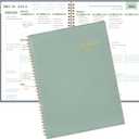 2026 Planner - Business Planner, JAN 2026 - DEC 2026, 2026 Appointment Book, 3-Tier Schedule Planner Notepad, 2026 Daily Planners, 8.74" x 11.38", 60 Minutes Intervals + Monthly Tabs + Leather Cover + Pocket - Pea Green