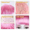 MIAHART Pink Short Bob Wig and Sunglass Set, Neon Colored Wigs Costume Colorful Cosplay Wigs Daily Party Hairpieces for Bachelorette Glow in The Dark Neon Party Favors Halloween Decorations Supplies