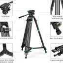 SmallRig AD-01 Video Tripod, 73" Heavy Duty Tripod with 360 Degree Fluid Head and Quick Release Plate for DSLR, Camcorder, Cameras 3751