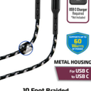 10ft Braided USB-A To Lightning Charging Cable And ZGear 8Pin to USB-C Audio Adapter