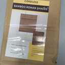 Cordless Bamboo Roman Shades w/Valance, 28" W × 64" H, BDP-Driftwood