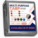 Large Waterproof Tarp - Heavy Duty 20 Mil Thick Poly Tarpaulin Ideal for Canopy Tents, Boats, RV or Pool Covers - Multipurpose Protective Tarps with Grommets for Indoor and Outdoor Use | 20' x 20'