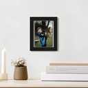 eletecpro 5x7 Floating Picture Frames Set of 4, Real Double Glass Picture Frames for Wall Mount, Vertical or Horizontal Display Multi-Size Photos and Artworks up to 5x7 Inches, Home Decor, Black