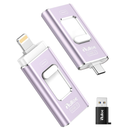 Gulloe 256GB Flash Drive Intended for iPhone, Memory Stick Storage for Photos and Videos Backup, Compatible with iPhone iPad Android PC, Plug and Play, No Application Required (Purple)