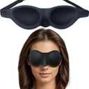 Moisture Chamber Glasses for Dry Eyes - Vowleike Soft Silicone Sleep Goggles, Reusable Comfortable & Lightweight Sleep Mask, CPAP Compatible, Elastic and Stretchable Strap (Black)