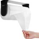simpletome ONE Hand Tear Paper Towel Holder Under Cabinet Adhesive or Drilling Installation Aluminum Alloy + ABS (Black)