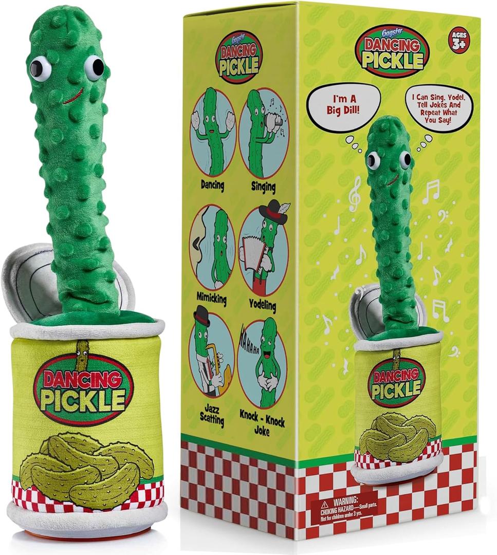 Gagster Dancing Pickle  Sings, Repeats What You Say & Tells Jokes  Hilarious Electronic Yodeling Pickle  Dance, Weird Random Stuff for Anyone Who Loves Funny Gag Gifts