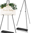 2 Pack Folding Easel Stand for Painting Metal Display Support for Outdoor and Indoor Use, Black