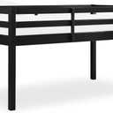 DHP Milton Twin Loft Bed with Safety Guard Rail, Black, Space Saving Junior Size, Pine Wood
