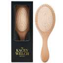 Kacey Welch Hair Brush for Everyone  Metal-Tipped Bristles for Gentle Detangling with Scalp-Stimulating Comfort, Natural Bamboo Brush for Extensions, All Hair Types, Wet & Dry Styling