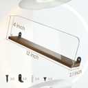 AITEE 2 Pack Vinyl Wall Mount Shelf- Record Wall Display Wooden Record Holder Wall Mount Acrylic Vinyl Record Shelf Clear Floating Shelves-Holds up to 6 Lps Albums