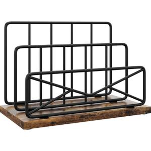 HavenlyYouth Desk Mail Organizer-with 2 Slot Matte Black Metal Desktop Mail Sorter Metal Storage File Holder Letter Sorter Organizer for Home or Office Desktop