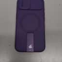 SURITCH for iPhone 17e/16e Case with Magnetic Camera Slide Cover and Adjustable Kickstand, Compatible with MagSafe, Shockproof Bumper Case Slim Protective Cover 6.1 Inch,Dark Purple