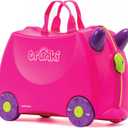 Trunki Ride-On Kids Suitcase | Tow-Along Toddler Luggage | Carry-On Cute Bag with Wheels | Kids Luggage and Airplane Travel Essentials: Trixie Girl Pink (Trixie (Pink))