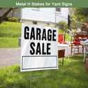 MECCANIXITY Yard Sign Stakes, 15"x6" Metal H Stakes, Lawn Sign Holder, Sign H Frame for Party Yard, Garage Sale, Open House, Real Estate, Guidepost, Pack of 12
