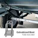Hot Dipped Galvanized Boat Trailer Axle U-Bolt Kit for Boat Trailer Axle Leaf Springs, Heavy Duty Square Boat Trailer M12 U-Bolts with 8MM Plate for 2" Axle, 2 1/8" W x 4 3/4" L Inch